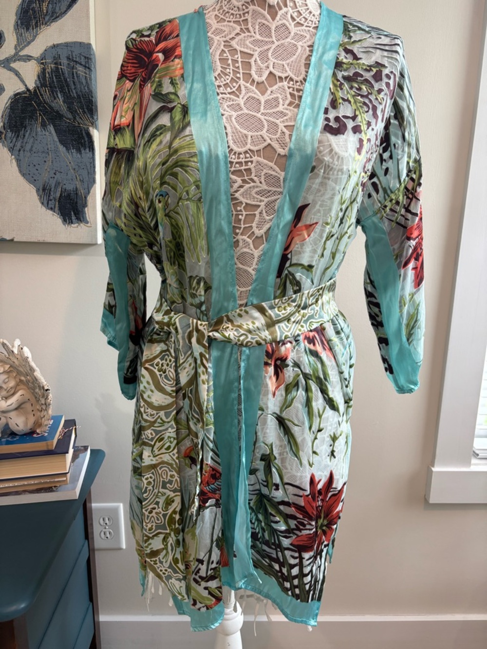 Chicos tropical  Print Lightweight Kimono